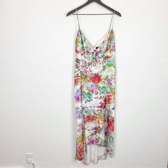 Aidan by Aidan Mattox Printed Calf High Low Patterned Dress - Picture 5 of 9